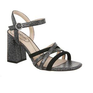 LifeStride Belle Strappy Sandals in Pewter Black Silver Women's Size 11M New in